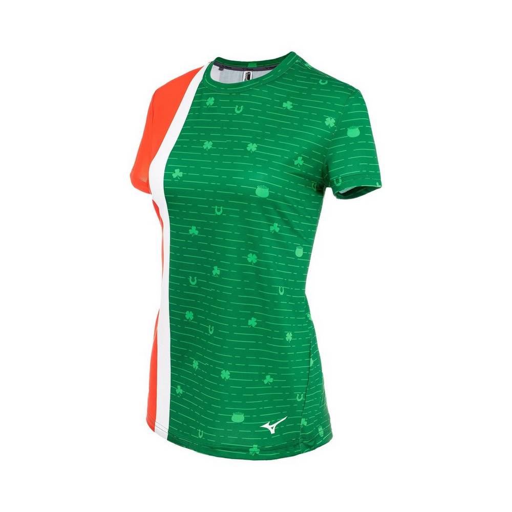 Mizuno Printable Short Sleeve - Bayan Tişört - Yeşil Türkiye (WGZFNT-053)